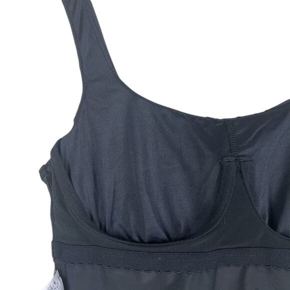 Lands' End Slender Suit Wrap One Piece Slimming Ruching Vacation Black Sz 14 - Picture 6 of 11